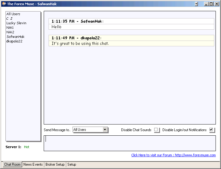 Chat in The Forex Muse